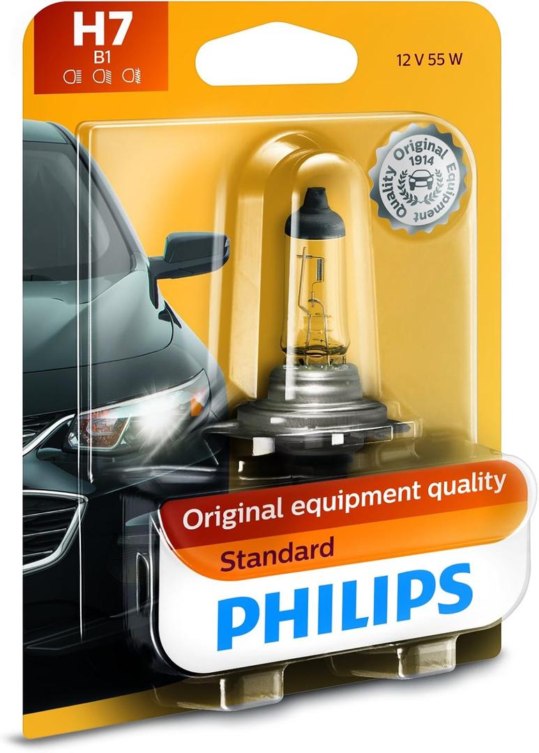 Philips 12972B1 H7 Standard Halogen Replacement Headlight Bulb, 1 Pack