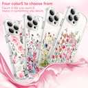 OOK Magnetic Case for iPhone 16 Case Cute Flower Design with 2 PCS Screen Protector [Compatible with MagSafe] for Girls Women Floral Clear Slim Shockproof Phone Cover-Colorful Flowers