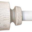 Stockton 26-48 Inch Adjustable Curtain Rod Set, 5/8 Inch Diameter in Antique White