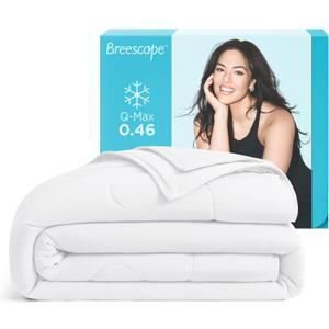 Breescape Cooling Comforter King Size - BlendTek Q-Max>0.46 Tech, Breathable Blanket for Hot Sleepers & Night Sweats Relief, Premium Lightweight Summer Bedding, 106x96 Inches, Snow White