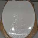 CHURCH Toilet Seat, Easy Clean Hinges Release for Deep Cleans, Durable Enameled Wood Seat, Elongated, White