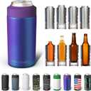 Frost Buddy Universal Buddy Can Cooler - Fits All - For Regular 12 & 16 oz or Slim-Size Bottles - Insulated Double-Walled Stainless Steel (Nebula -)