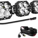 Willpower 27" 120W 12000LM LED Work Light Bar with 12V DT Wire Harness, Square Off Road Driving Lights Fog Lamp for Car Truck Boat Tractor 4x4, 6000K White, Waterproof Headlight, Flood Spot Combo