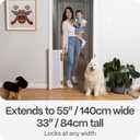 Retractable Baby Gate Perma Child Safety 33" Tall x 55” Wide, Mesh, for Stairs, Doorways, Dogs, Pets, Indoor, Outdoor, One-Handed Operation, Locking, Easy Install, Hardware Mount, White