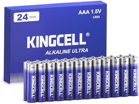 KINGCELL AAA Batteries 24 Pack, Alkaline Triple A Batteries High-Performance AAA Batteries with Ultra Long-Lasting Power for Household Device
