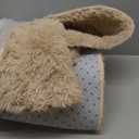 OLANLY Beige Round Rugs for Bedroom - Machine Washable, 6 ft Circle Area Rugs for Living Room, Soft and Fluffy Shaggy Carpet for Teen Girls and Boys, Nursery Rooms, Dorms, Home Decor Aesthetic