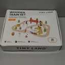 Tiny Land 55PCS Wooden Train Set - Compatible with Major Brand Tracks, Educational Toy for Toddlers & Kids Ages 3-7, Durable Wooden Railway Tracks