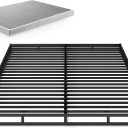 Zinus 4 Inch Low Profile Quick Lock Smart Box Spring/Mattress Foundation/Strong Steel Structure/Easy Assembly, Queen, White