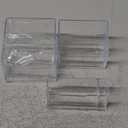 WADORN 4 Pack Acrylic Business Card Holder for Desk, 1/2/3 Tiers Clear Acrylic Card Display Stand Name Card Organizer Storage Rack 7 Slots for Exhibition, Home, Office Workspace Organization