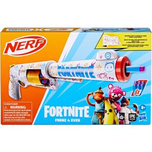 Nerf Fortnite Frenz 4 Ever Blaster, Bonus Code to Unlock Frenz 4 Ever Wrap in The Game, 6 Elite Darts, 6-Dart Drum, Fortnite Gifts