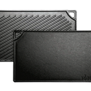 Lodge Reversible Cast Iron Grill/Griddle – 9.5 x 16.75 Inch PreSeasoned Cooking Surface – Flat & Ribbed Sides – Use on Stove, Grill, or Campfire – Made in the USA – HeavyDuty, Black