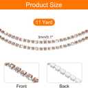 uxcell 11 Yard Crystal Rhinestone Close Chain Trim, Champagne Rhinestone with Silver Base, Modern Style, Wedding, Birthday, Christmas, Multiple Occasions