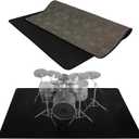 IBVIVIC Drum Mat, 4Ft x 5.3Ft Drum Carpet Drum Rug Drum Pad Tightly Woven Fabric with Non-Slip Grip Bottom, Black