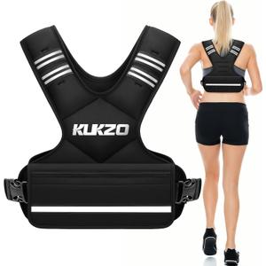 Adjustable Weighted Vest Women/Men, 12-18lb Weight Vest with 6 Ironsand Weights for Strength Training Rucking Running Walking Fitness Workout