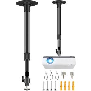 2-Be-Best Projector Mount Length 16-31in / 40-80cm Long Projector Ceiling Mount 360 Rotatable Ceiling Projectors Mounts Adjustable Bracket Mount Black