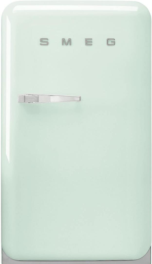 Smeg FAB10 50's Retro Style Aesthetic Refrigerator with 4.48 Cu Total Capacity, 2 Glass Shelves, LED Internal Light, 22-Inches, Pastel Green Right Hand Hinge Made In Italy