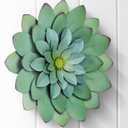 Everydecor Succulent Metal Flowers Wall Decor – Green, Hand Painted, 3D Flower Art Decoration for Living Room, Bedroom, Kitchen, Bathroom - Floral Decor for Indoor & Outdoor Use
