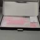 AULA 99 Key Keyboard, Wireless Gaming Keyboard Bluetooth Computer Keyboards Creamy Cute with Number Pad RGB Backlit Tri-Mode BT/2.4GHz/USB-C - Pink