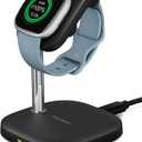 Watch Charger Stand for Charging Fitbit Versa 4, Fitbit Versa 3, Fitbit Sense 2, Fitbit Sense, Fitbit Ace LTE, SwanScout 505FB, (Not for Other Watches) (Black)