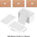 300 PCS Blank Index Cards Flash Cards for Studying Business 3.5x2 inches Card Stock Paper Round Corner Blank Kraft Paper Note Card (White