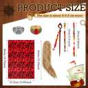 Tondiamo 6 Pcs Halloween Pirate Costume Accessories Pirate Hair Beads Rings Red Scarf Fox Tail for Halloween Dress up Supply