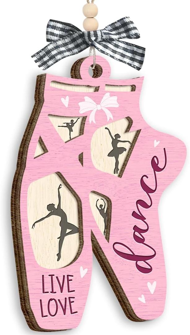 Ballet Ornament 2025 - Ballet Christmas Ornaments, Ballerina Gifts for Teen Girls, Women, Dancers, Wooden Dance Christmas Ornament for Ballerina Lovers, Dancers, Teachers - Xmas Tree Hanging Decor