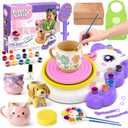 Pottery Wheel for Kids, Arts and Crafts for Kids Ages 8-12, Complete Pottery Painting Craft Kit with Clay, Art Supplies for Kids Toys Girls Birthday Christmas Gift for 6 7 8 9 10 11 12+, Purple