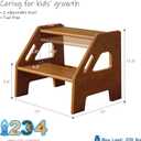 Harwaya Wooden Toddler Step Stool for Bathroom Sink, Dark Wood Kids Toilet 2 Step Stool for Toddlers Potty Training, Baby Child Stepping Stools with Handles for Bedroom Kitchen Counter (Walnut Brown)