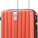 Hanke 20 Inch Carry On Luggage 22x14x9 Airline Approved Lightweight PC Hard Shell Suitcases with Wheels Travel Luggage Rolling Suitcase Travel Luggage Bag Christmas Gifts for Birthday Orange