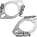 2 Packs 2.25 inch Split Flange Repair Kit, 2 Bolt 2.25"/57mm Exhaust Flange Flat Oval Split Flange Repair Replacement Kit