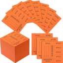 Kosiz 1000 Sheet 5 Bid Raffle Tickets Chinese Auction Tickets Sheets Auction Fundraiser Ticket Numbered with Name and Phone Number Per Sheet Raffle Tags for Silent Bidding (Orange)