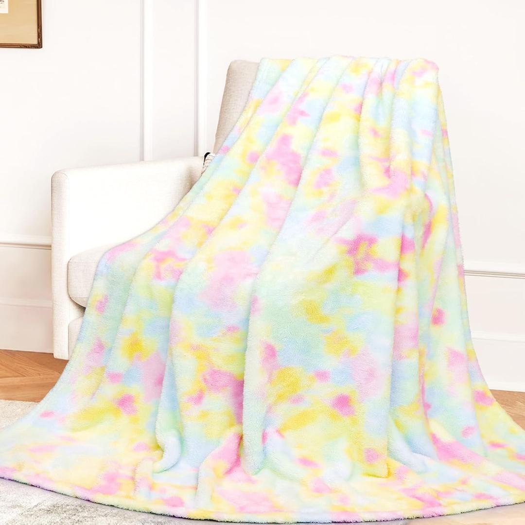 MUGD Blankets Fuzzy Soft Fleece Throw Blanket Cozy Soft Warm Throw Blanket for Bed (Throw(50"x70"/ 130x150cm), Yellow Color)