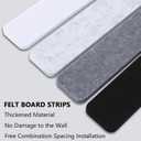 Vuzvuv 8 pcs Bulletin Board Bar Strips No Adhesive Backing with Glue Points Self Adhesive Cork Board for WallFelt Pin Board for SchoolOffice Decor(Black White Grey)