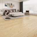 18 Sq. Ft Floor Tiles Peel-and-Stick Vinyl Floor 36 x 6 inch Luxury Self-Adhesive Waterproof Flooring Planks DIY for Kitchen, Living Room, Shops, RV, Wood-Look Plank, 12-Pack, Light Brown