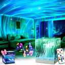 Mubarek Northern Lights for Bedroom,15 White Noise + Bluetooth Galaxy Light Projector, RGB Multi-Color Lamps for Night Stands Home Decor Living Room Night Light for Kids Christmas Gifts for Teen Girls (Green)