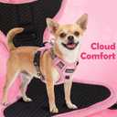 Funfox Dog Harness Medium No Pull, Adjustable 2 Clips Anti-Pull Vest with Practical Handle, Breathable Padded Pet Harness Designed for Small/Large Breeds, Reflective Training Walking Pink M