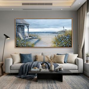Coastal Wall Art for Living Room - Framed Vintage Wall Decor for Bedroom - Beach Canvas Artwork - Large Ocean Wall Art Beach Pictures - Ideal for Bedroom Decor Above Bed 20×40IN
