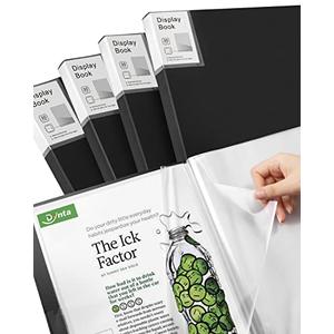 Binder with Plastic Sleeve 4 Pack 8.5"x11" Demo Book Black Portfolio Folder with Protective Film 30 Pockets 60 Page Capacity