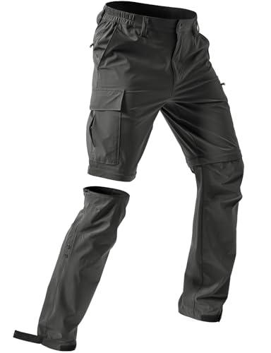 Moosehill Men's-Hiking-Pants Convertible Quick-Dry Water-Resistant Lightweight Zip-Off Outdoor for Hunting, Fishing, Safari with 5 Deep Pockets XL