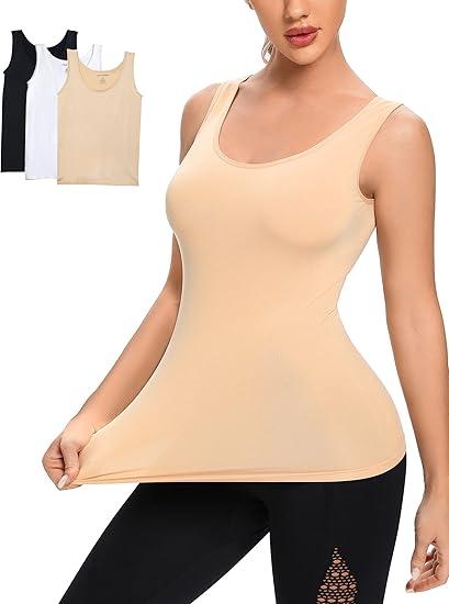Layla's Celebrity Basic Tank Tops for Women Undershirt Sleeveless Layering Tank Top 3 Pack, Small