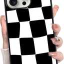 KANGHAR for iPhone 16 Pro Max Case Checkered Anti-Skid Aesthetic Cute Pattern Magnetic [Compatible wth Magsafe] + Screen Protector Slim Shockproof Full Body Protection for Girls Women