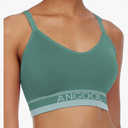 ANGOOL Strappy Sports Bra for Women, Longline Medium Support Yoga Bra Wirefree Padded Sports Bra with Adjustable Straps S