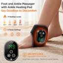 Foot Massager for Neuropathy Plantar Fasciitis Pain Relief, Heated Ankle Massager & Cordless Ankle Heating Pad Wrap with Rechargeable 3000mAh, 4 Heat Levels & 3 Vibration Modes, Father's Gifts