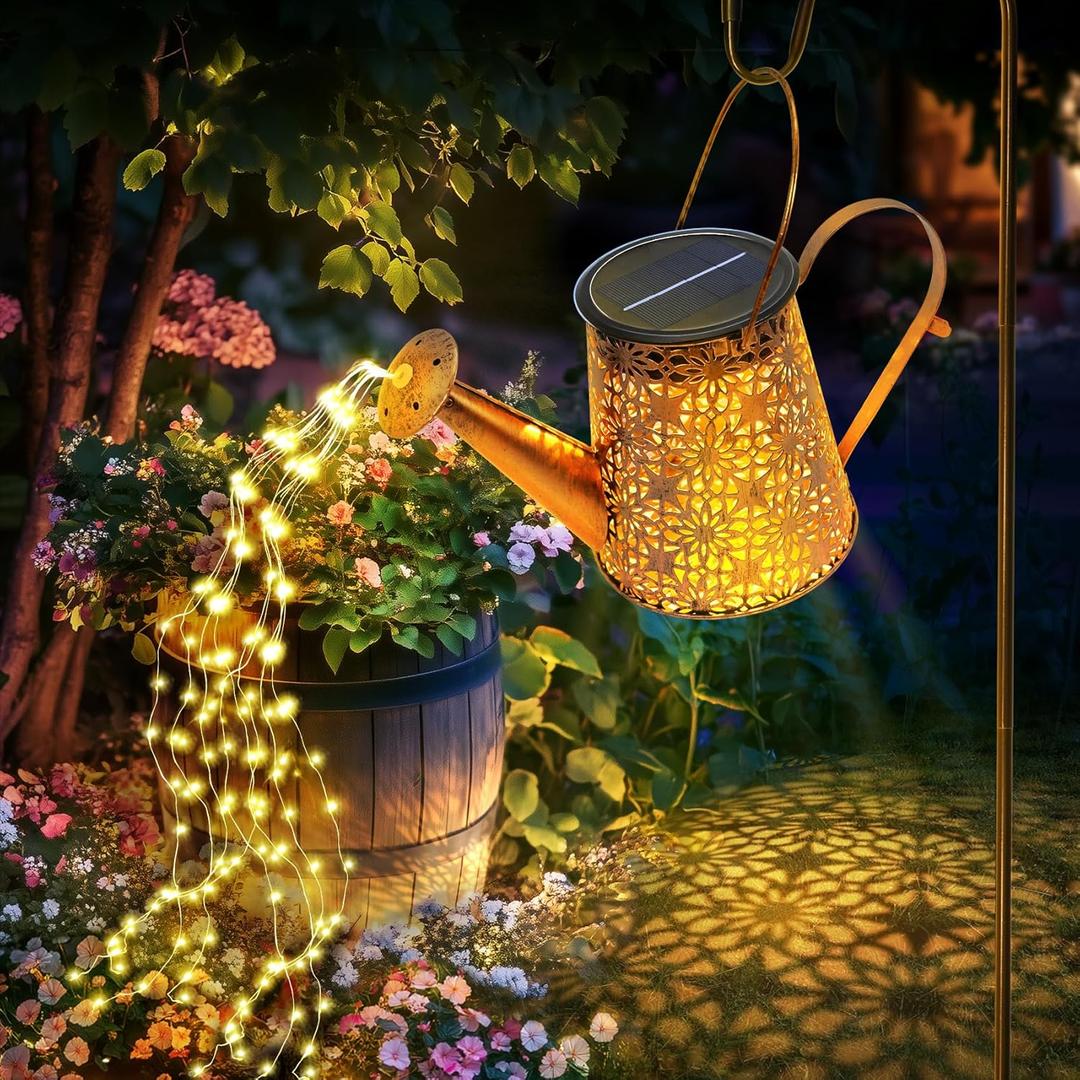 Solar Garden Lights Outdoor: Metal Daisies Watering Can with Hook - Waterproof Hanging Landscape Decoration for Yard Patio - Gardening Birthday Gifts for Mom Grandma Women (Warm-white) Solar Garden Lights Outdoor: Metal Daisies Watering Can with Hook - Waterproof Hanging Landscape Decoration for Yard Patio - Gardening Birthday Gifts for Mom Grandma Women (Warm-white)