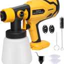 Cordless Paint Sprayer for DEWALT 20V Battery (Battery NOT Included), Cordless Paint Sprayers for Home Interior and Exterior, House Painting Stain Sprayer for Fence, Furniture, Cabinets, Walls, etc. (YELLOW)