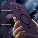 Magnetic for iPhone 16 Pro Case,Upgraded [Full Camera Protection][Compatible with Magsafe][Mil-Grade Drop Protection] Shockproof Slim Translucent Matte Phone Case for iPhone 16 Pro,Deep Purple