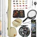 PLUSINNO Fly Fishing Rod and Reel Combo Gear Portable Full Starter Kit, 5 Wt -9' Fly Rod, 5/6 Reel