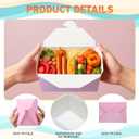 Tisancy 60 Pcs 30 oz Chinese Take out Food Containers Pastel Disposable Paper Go Containers Take out Boxes Bulk Microwavable Cardboard Lunch Box Leakproof for Restaurant Catering Party