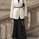 ZESICA Women's Long Sleeve Off Shoulder Bodycon Dresses Fall 2026 Ruched Lace Wedding Guest Cocktail Formal Maxi Dress (Black)