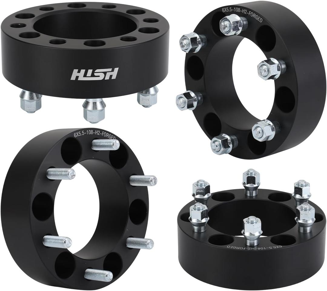 HISH 2" 6x5.5 Tacoma Wheel Spacers,6x139.7mm Wheel Spacer fit for Toyota Tundra 4Runner FJ Land Cruiser Sequoia, 50mm Forged Lug Centric Spacer 108mm Hub Bore with M12x1.5 Thread Pitch, Not Hubcentric